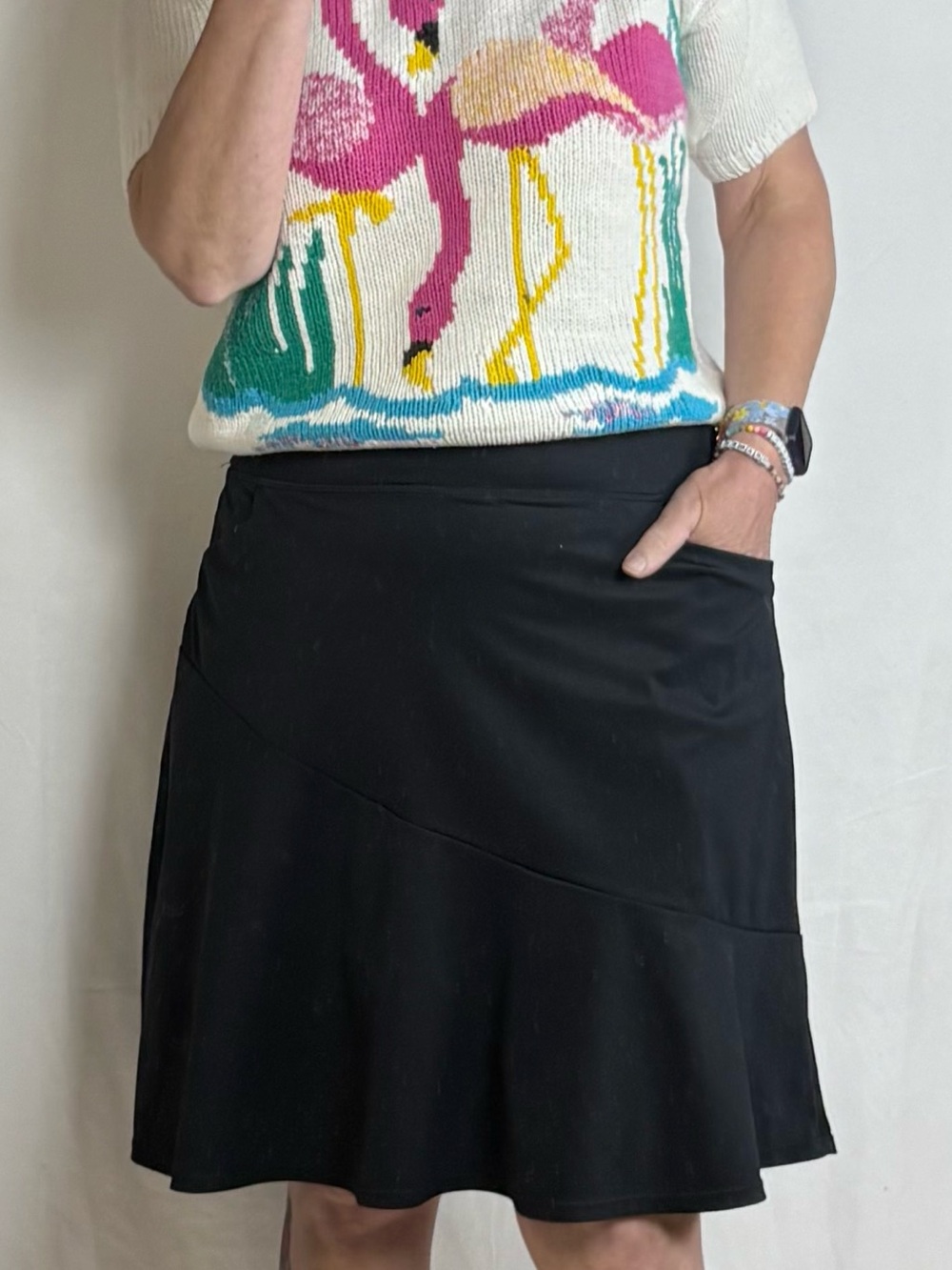 Baleaf Black A-Line Skirt with built in shorts